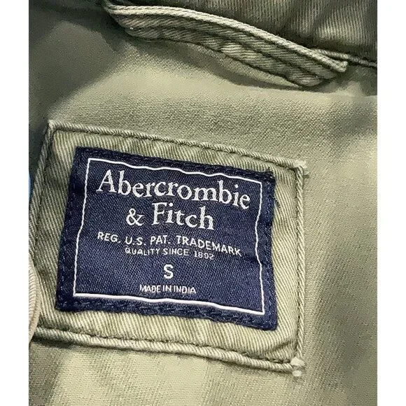 Vtg Y2K Abercrombie Floral Embroidered Green Utility Jacket | Military Boho Twee - Picture 11 of 14
